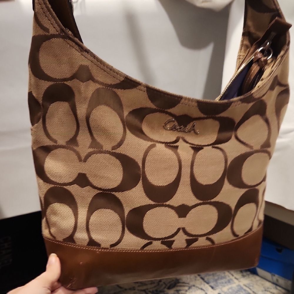 Coach Brown Patterned Shoulder Bag